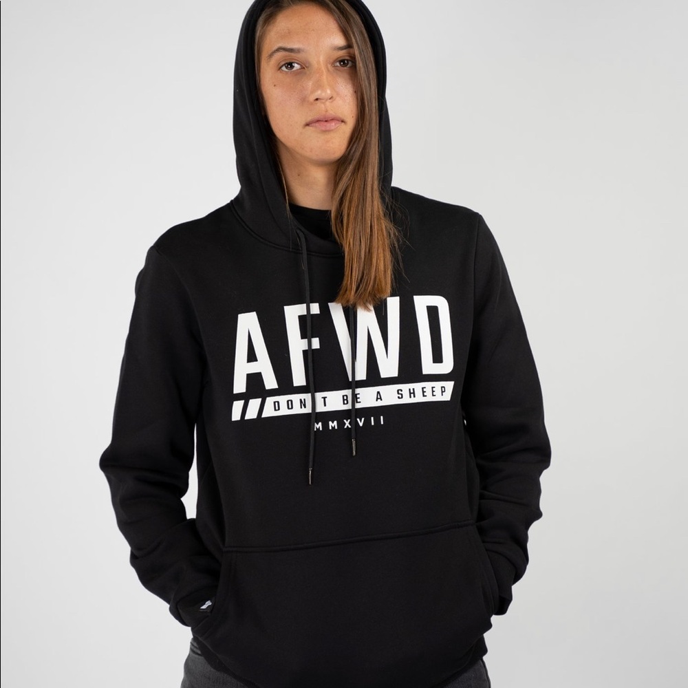 Alpha Forward fleece unisex black hoodie